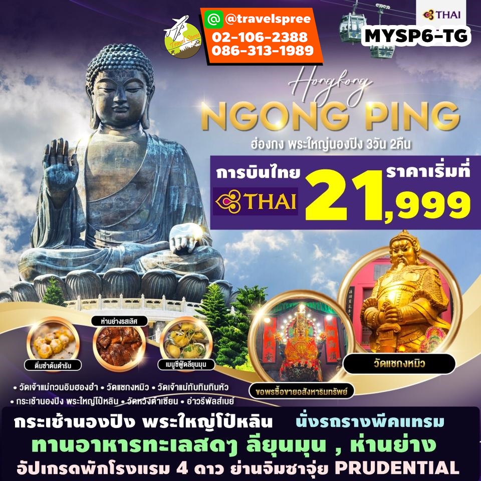 MYSP6-TG ทัวร์ฮ่องกง พระใหญ่นองปิง 3วัน2คืน TG