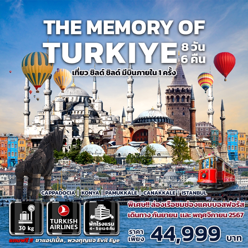 PARD240020 ทัวร์ตุรกี THE MEMORY OF TURKIYE 8วัน6คืน TK