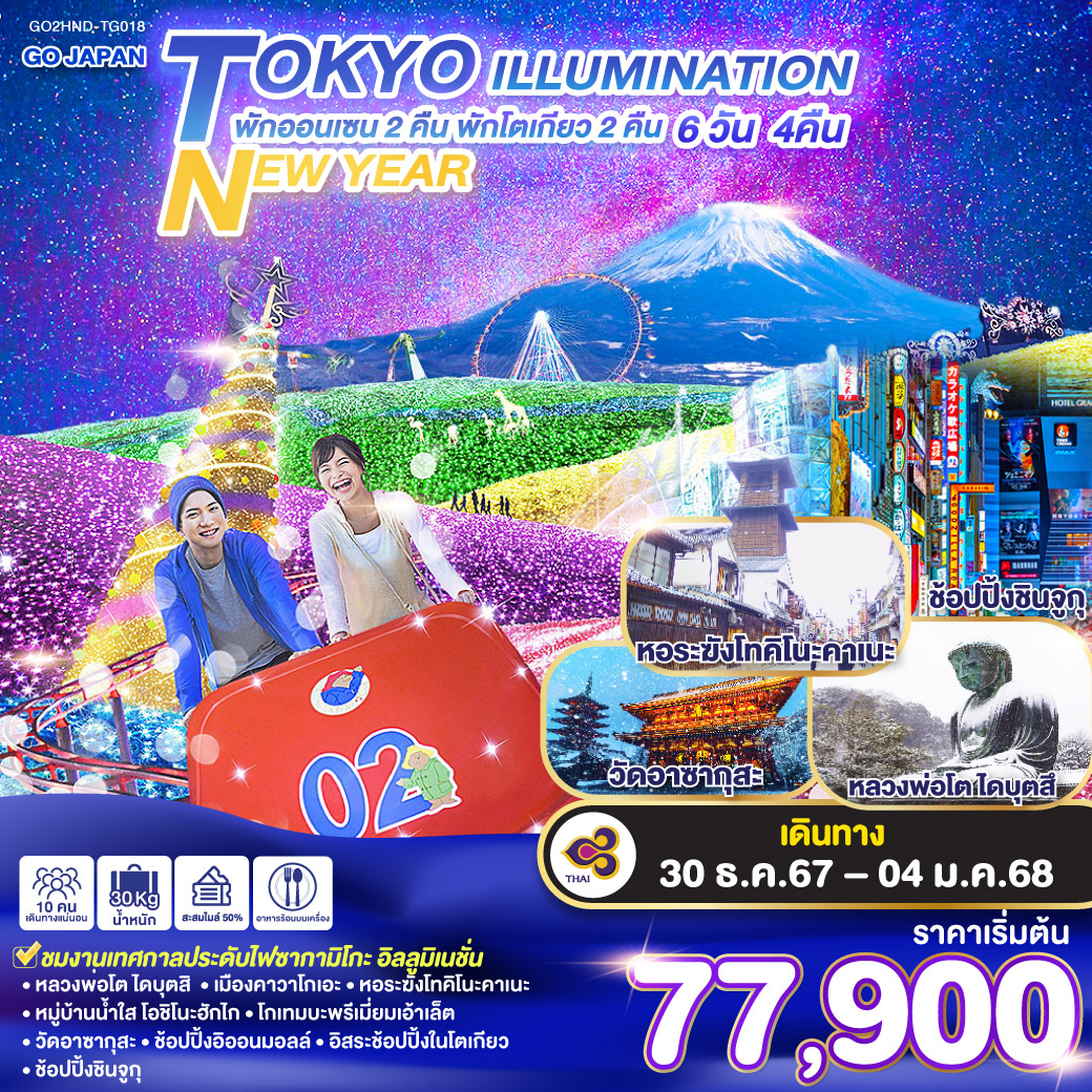 ทัวร์ญี่ปุ่น TOKYO ILLUMINATION NEW YEAR 6วัน 4คืน (TG)